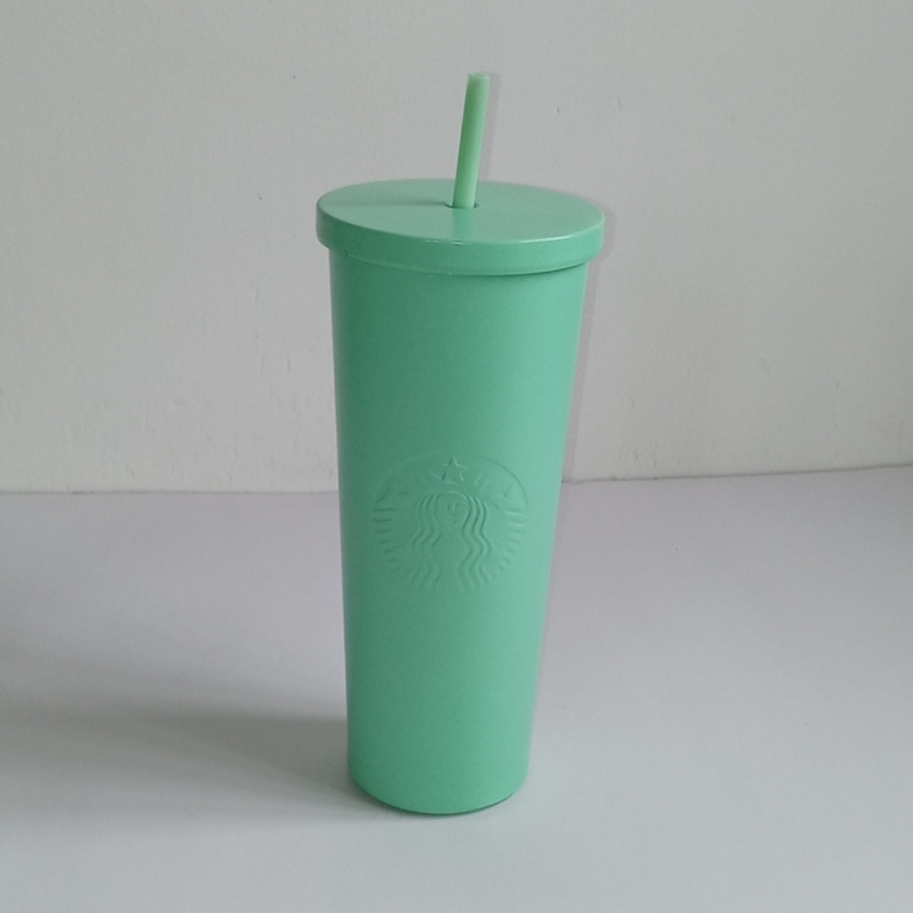 Starbucks Seafoam Green 24oz Cold Cup With Straw